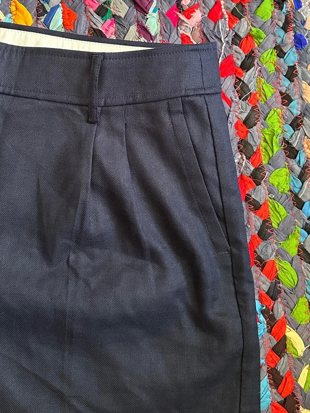 NWT J.Crew Remi Shorts Navy Blue Cuffed Stretch Linen Blend Womens Sz 12 Preppy